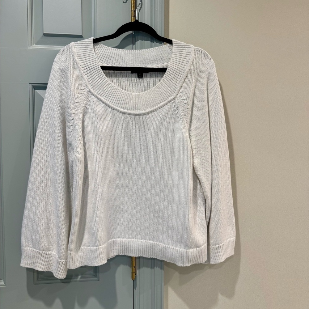 J. Crew Classic White Scoop Neck Sweater